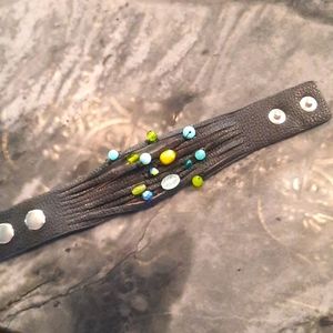 Leather beaded bracelet